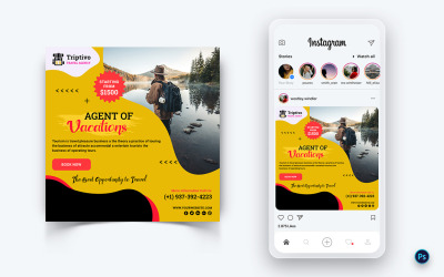 Modello di progettazione di post sui social media per viaggi e viaggi-18