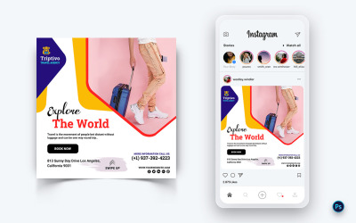 Modello di progettazione di post sui social media per viaggi e viaggi-20