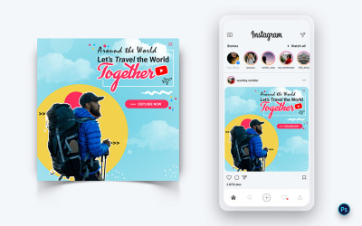 Travel Explorer a Tour Social Media Post Design Template-19