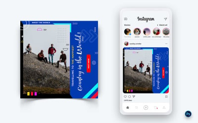 Travel Explorer and Tour Social Media Post Design Template-25