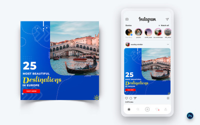 Travel Explorer e Tour Social Media Post Design Template-22