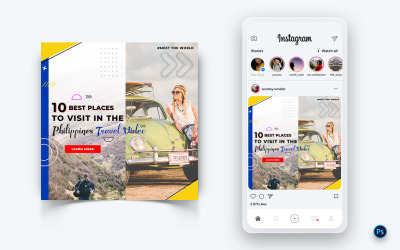Travel Explorer e Tour Social Media Post Design Template-24