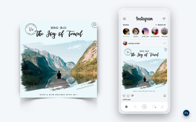 Travel Explorer och Tour Social Media Post Design Mall-01