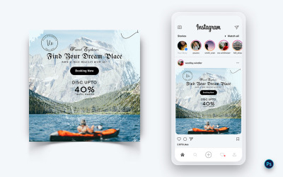 Travel Explorer och Tour Social Media Post Design Mall-05