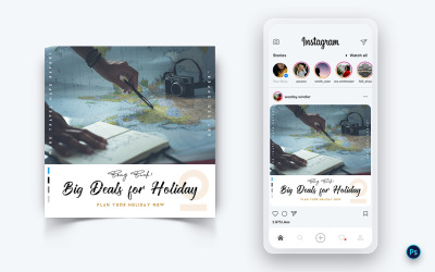 Travel Explorer och Tour Social Media Post Design Mall-10