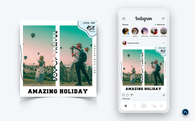 Travel Explorer och Tour Social Media Post Design Mall-13