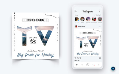Travel Explorer och Tour Social Media Post Design Mall-14