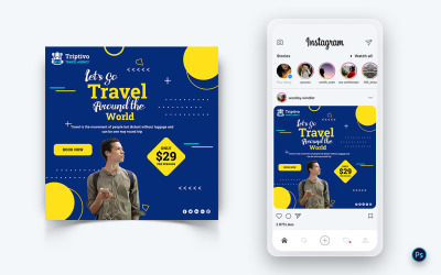 Utazás és utazás Social Media Post Design Template-07