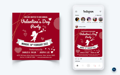 Valentijnsdag partij sociale media post ontwerpsjabloon-09