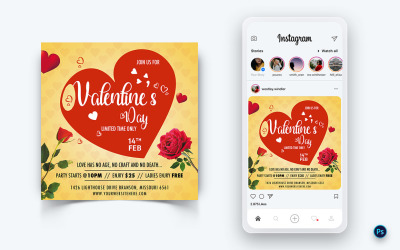 Valentines Day Party Sociální Media Post Design šablona-02