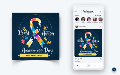 World Autism Awareness Day Social Media Post Design Template-03