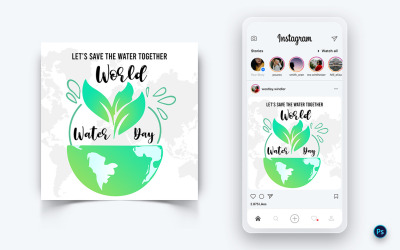 Modèle de conception de publication sur les médias sociaux de la Journée mondiale de l&amp;#39;eau-11