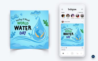 Modello di progettazione post sui social media per la Giornata mondiale dell&amp;#39;acqua-06