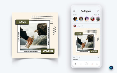Modello di progettazione post sui social media per la Giornata mondiale dell&amp;#39;acqua-20