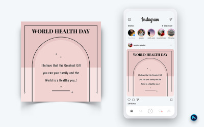 Modelo de Design de Post de Mídia Social do Dia Mundial da Saúde-15
