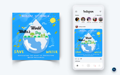 Plantilla de diseño de publicación en redes sociales del Día Mundial del Agua-02