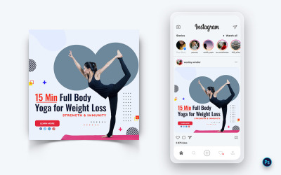 Yoga en meditatie Social Media Post ontwerpsjabloon-03