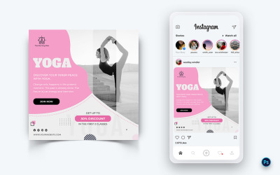 Yoga en meditatie Social Media Post ontwerpsjabloon-18