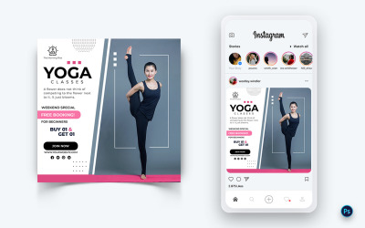 Yoga och meditation Postdesignmall för sociala medier-30