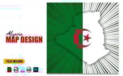 Algeria Independence Day Map Design Illustration