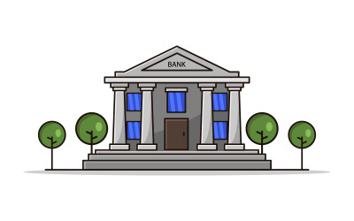 Bank in vector on a white background