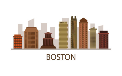 Boston-Skyline auf einem weißen Hintergrund
