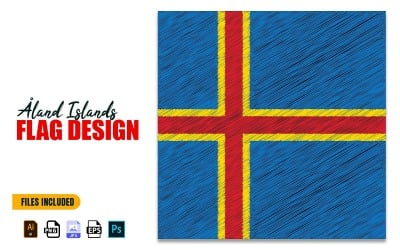 9 czerwca Dzień Niepodległości Wysp Alandzkich Projekt Flaga Ilustracja