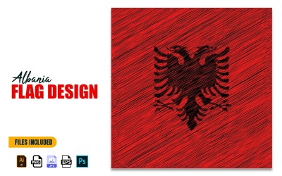 28 Kasım Arnavutluk Bağımsızlık Günü Bayrağı Tasarım Çizimi