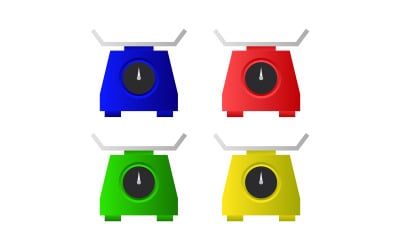 Kitchen scale illustrated and colored on a white background