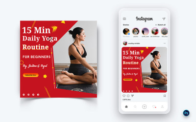 Yoga och meditation Postdesignmall för sociala medier-48