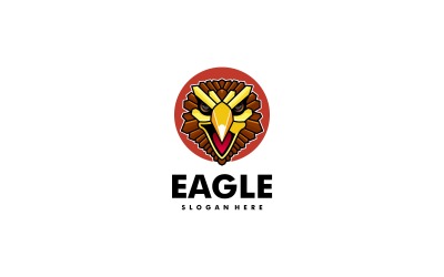 Adlerkopf einfacher Maskottchen-Logo-Stil