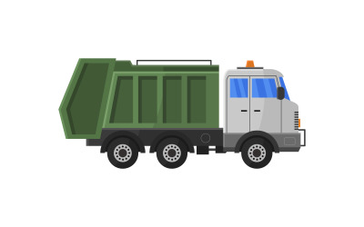 Garbage truck  on a white background