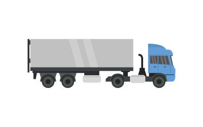 Gevectoriseerde geïllustreerde en gekleurde vrachtwagen op een witte achtergrond