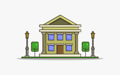 Vectorized and colored  house on a white background