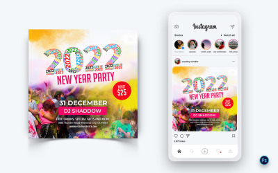 Celebração da Noite da Festa de Ano Novo Redes Sociais Instagram Post Design-13