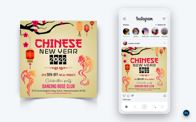 Celebrazione del capodanno cinese Social Media Instagram Post Design-04