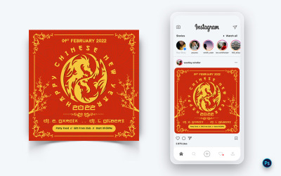 Celebrazione del capodanno cinese Social Media Instagram Post Design-11