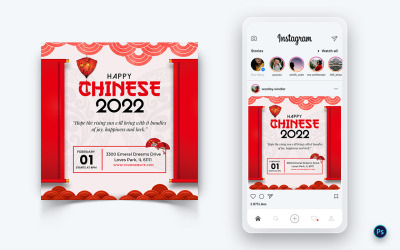 Conception de publication Instagram sur les médias sociaux pour la célébration du Nouvel An chinois-07