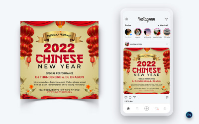 Kinesiskt nyårsfirande Sociala medier Instagram Post Design-08