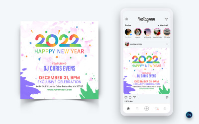 NewYear Party Night Celebration Réseaux sociaux Instagram Post Design-16