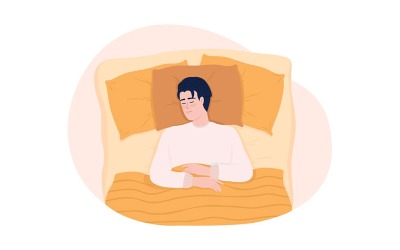 Sov på rygg i avslappnad position Illustration