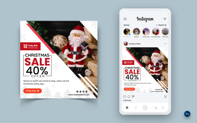 Vánoční nabídka Prodej Oslava Sociální sítě Instagram Post Design-07