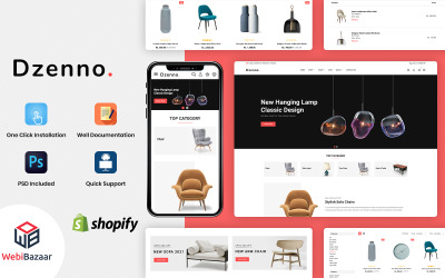 Dzenno – Többcélú, reszponzív bútorok Shopify sablon