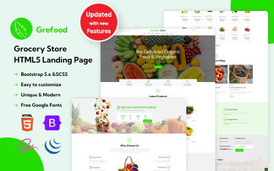 Grefood - Grocery Store HTML5 Landing Page