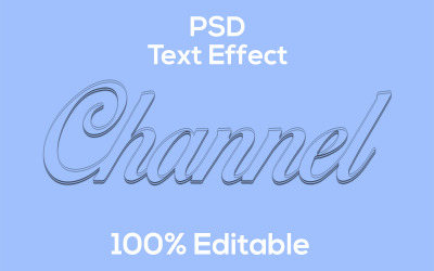 Kanaal | Modern kanaal Psd-teksteffect