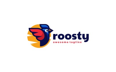 Vector haan kleur mascotte logo