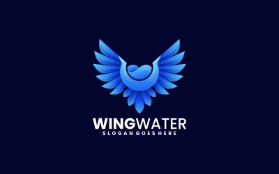 Logo sfumato d&amp;#39;acqua delle ali
