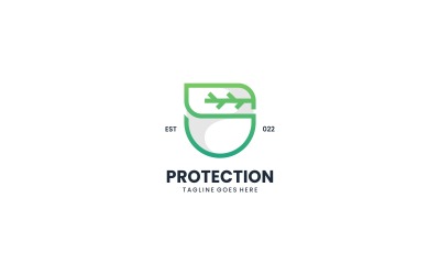 Protection Line Art Gradient Logo