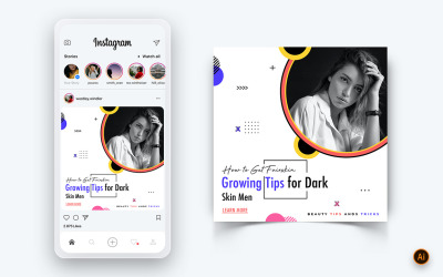 Schönheitssalon und Spa Social Media Post Design Template-26