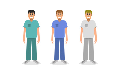 Doctor illustrated and colored in vector